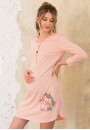 Сорочка меланж розовый для беременных и кормящих (ем1126)